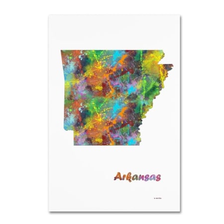 Marlene Watson 'Arkansas State Map-1' Canvas Art,22x32